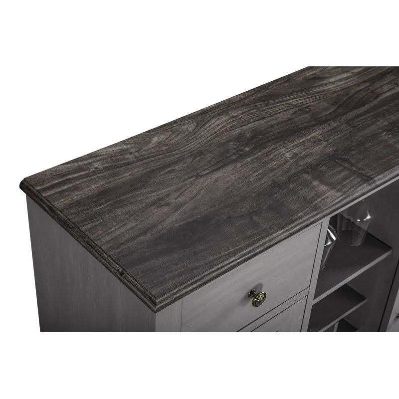 Armario para vinos moderno de 47 pulgadas con puertas en X y botellero integrado - 47 pulgadas de ancho