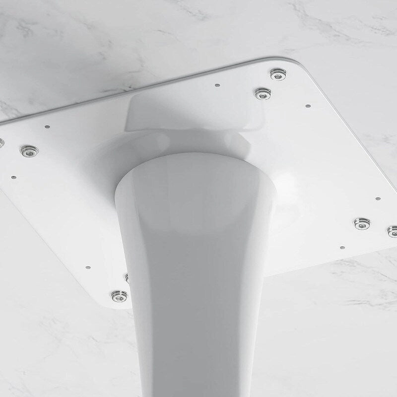 Table ronde moderne du milieu du siècle pour la cuisine ou la salle à manger, avec plateau en MDF de qualité supérieure et piètement central en acier