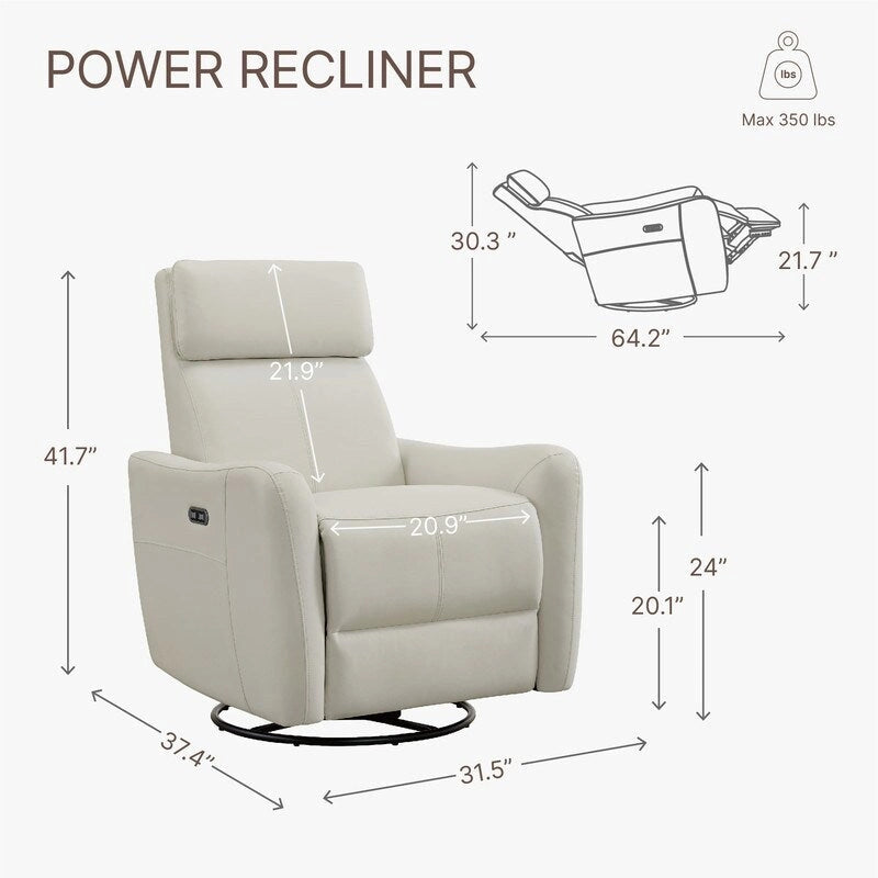 Fauteuil inclinable pivotant à bascule électrique, fauteuil d’allaitement inclinable