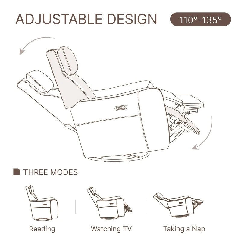 Fauteuil inclinable pivotant à bascule électrique, fauteuil d’allaitement inclinable