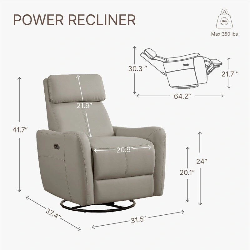 Fauteuil inclinable pivotant à bascule électrique, fauteuil d’allaitement inclinable